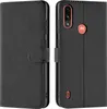 A black book-style phone case is shown open and closed, displaying the Motorola logo. Náhled obrázku produktu