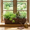 Rattan Balkonkasten 2er Set eckig mit Folie natur dunkel - Produktbild-Vorschau 6