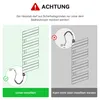 Diagrams illustrating correct and incorrect installation of a heating element on a towel warmer. Anteprima dell’immagine prodotto