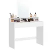 A white vanity table with a mirror and various makeup items displayed. Náhled obrázku produktu