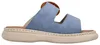 Auf dem Bild ist ein blauer flacher Schuh zu sehen der eine schlichte und elegante Form hat. Der Schuh wird von der Seite dargestellt sodass die Konturen und die Farbe gut zur Geltung kommen. Produktbild-Vorschau