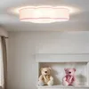 Deckenlampe Kinderzimmer 2x E27 Rosa Stoff Wolkenlampe Produktbild-Vorschau 2