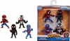 A set of four Spider-Man themed die-cast mini-figures in packaging, with an additional figure shown separately. Produktbild-Vorschau