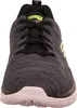 A front view of a charcoal and black Skechers running shoe with neon green accents. Náhľad obrázku produktu