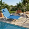 Chaise longue Portable avec roues Banana - Bleu clair Voir les images du produit 2
