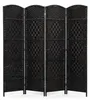 IvoQ Paravent Schwarz – Raumteiler – 4 Paneele – 170 x 160 Produktbild-Vorschau 1