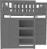 OKWISH Lit superposé bas 140×200 cm avec espace de Voir les images du produit 7