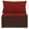 The Living Store 10-tlg. Garten-Lounge-Set mit Kissen Braun Produktbild-Vorschau 5