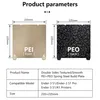 Product parameters for 3D printer build plates, showing two different plates with dimensions and labels. Náhled obrázku produktu