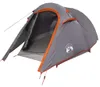 vidaXL Tenda a tunnel 2 persone Grigio e arancione Anteprima dell’immagine prodotto 1