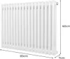 Radiatore tradizionale a 2 colonne - 600 x 832 mm - Bianco2 Anteprima dell’immagine prodotto 5