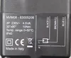 Close-up of a black product label with technical specifications and wiring diagram. Produktbild-Vorschau