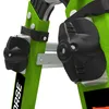 A close-up view of the locking mechanisms on a green telescoping ladder. Podgląd zdjęcia produktu