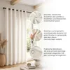 MEBLE ODNOWA, Vorhang aus Leinenoptik, mit Ösen, Beige, Produktbild-Vorschau 3