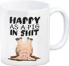 Happy as a pig in shit Kaffeebecher mit glücklichem Schwein Produktbild-Vorschau 1