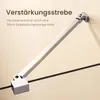 A metal support bar is attached to a wall and a black line, likely representing a shower enclosure frame. Anteprima dell’immagine prodotto
