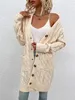 ASKSA Damen Langarm Strickjacke Strick Mantel Zopfstrick Produktbild-Vorschau 4