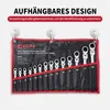 14tlg Gelenk-Ratschenschlüssel-Satz, Ringratschenschlüssel Produktbild-Vorschau 7