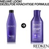 A comparison of two Redken shampoo bottles, showing a "new look" with the "same powerful formula." Produktbild-Vorschau
