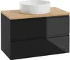 A black bathroom vanity with a white sink on top, set against a white background. Anteprima dell’immagine prodotto