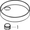 A line drawing of a soap dish and a separate knob. Anteprima dell’immagine prodotto