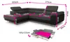 Ecksofa Caris mit Schlaffunktion und einstellbare Produktbild-Vorschau 5