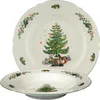 A white plate and bowl with a Christmas tree and toy decoration. Produktbild-Vorschau