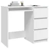A white desk with drawers and a shelf, shown from a front-side angle against a white background. Anteprima dell’immagine prodotto
