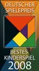 A graphic award logo for 'Deutscher Spielepreis' (German Game Award) for 'Best Children's Game 2008'. Produktbild-Vorschau
