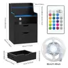 Nachttisch mit LED-Beleuchtung 72.5cm hoch mit 2 Schubladen Produktbild-Vorschau 3
