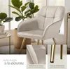 Chaise MARILYN aspect velours capitonné - taupe/or, Lot de Voir les images du produit 4