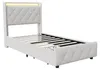 Letto imbottito UnboxG 90x200 cm in velluto beige, 4 Anteprima dell’immagine prodotto 12