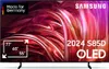 A Samsung OLED TV is displayed with marketing text and size indicators. Produktbild-Vorschau