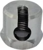 A close-up, cutaway view of a metal adapter with a screw inserted. Produktbild-Vorschau