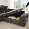 Merax L-förmiges ausziehbar Schlafsofa, Ecksofa mit Produktbild-Vorschau 5