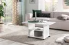 A modern living room with a white coffee table, sofa, and rug. Voir les images du produit