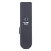 A dark gray electronic device with text and a port. Voir les images du produit