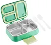 Brotdose Kinder mit 3 Fächern Edelstahl, Bento Lunch Box Produktbild-Vorschau 1