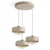 Duża Lampa Sufitowa Wisząca Żyrandol Beżowa ECRU Złoto Podgląd zdjęcia produktu 1