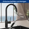 Küchenarmatur Edelstahl 304 Schwarz gebürstet Hochbogen mit Produktbild-Vorschau 2
