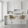 Cofton Barhocker chrom beige Samt drehbar 360° Produktbild-Vorschau 2