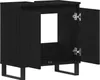 Waschbeckenunterschrank Schwarz Eiche 58x33x60 cm Produktbild-Vorschau 4