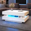 Merax Höhenverstellbarer Couchtisch mit LED, Hochglanz Produktbild-Vorschau 9