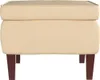 vidaXL Tabouret avec pieds en bois Crème Velours Voir les images du produit 9