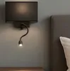 Moderne Hotel Metall Wandleuchte Schwarz 2 Lichter E27+Led Produktbild-Vorschau 3