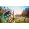 People riding mountain bikes in a scenic mountainous landscape with a river and trees. Náhľad obrázku produktu