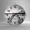 Wanduhr - Rund - Glasuhr - Brücke Frieden Wasser - 30x30cm Produktbild-Vorschau 3
