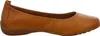 A side view of a single brown leather ballet flat shoe. Anteprima dell’immagine prodotto