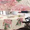 Tischdecke Shabby Chic Postkarte Rosen Beige Oval 200x140cm Produktbild-Vorschau 4