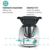 A close-up marketing image of a Thermomix TM6 with a protective cover and screen display highlighted. Produktbild-Vorschau